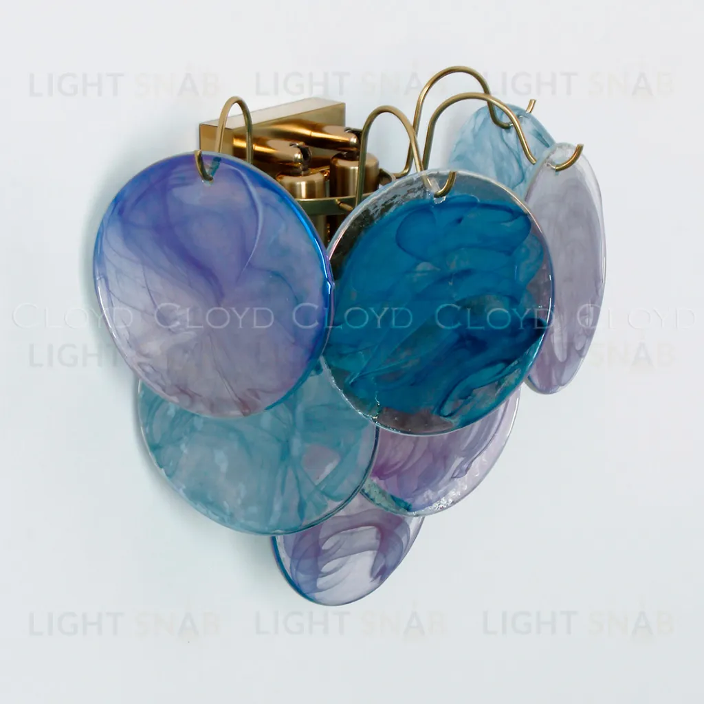  Бра Cloyd LINZE-B W2 / выс. 32 см - латунь - голубое стекло (арт.20483)  20483