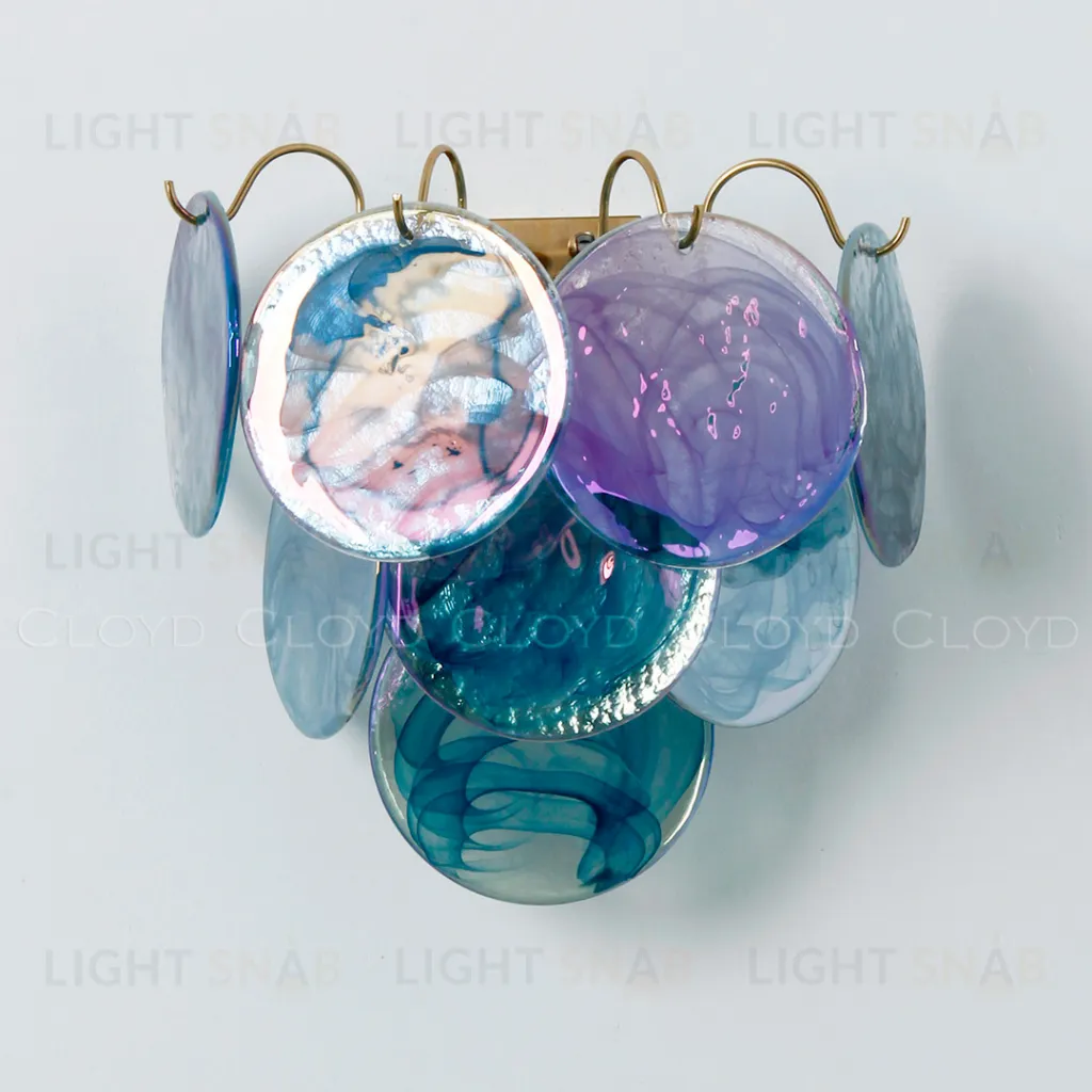  Бра Cloyd LINZE-B W2 / выс. 32 см - латунь - голубое стекло (арт.20483)  20483