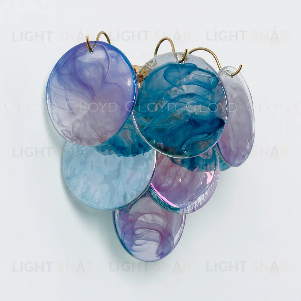  Бра Cloyd LINZE-B W2 / выс. 32 см - латунь - голубое стекло (арт.20483)  20483