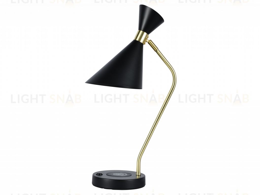 Настольная лампа черня E27 беспроводная зарядка 50см Zortes DESKLIGHT ZRS.1066.04 ZRS.1066.04