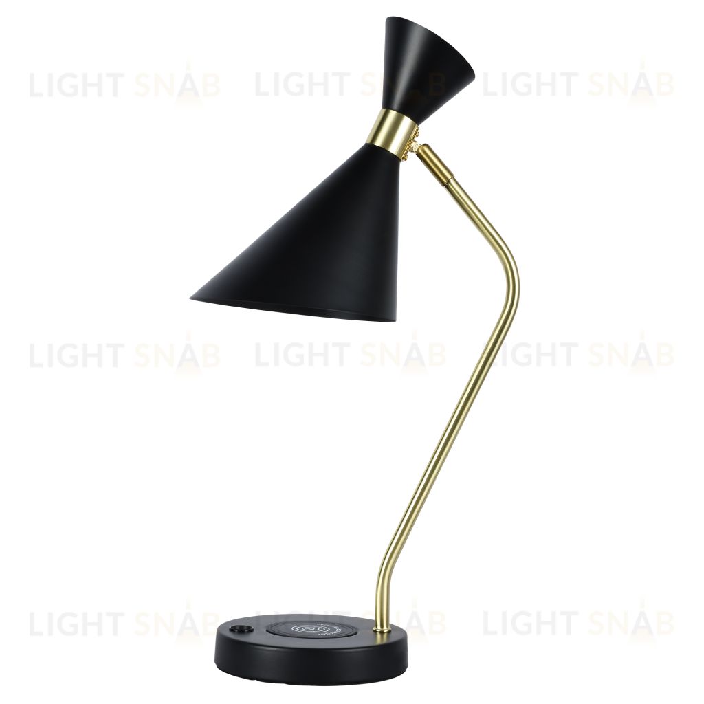 Настольная лампа черня E27 беспроводная зарядка 50см Zortes DESKLIGHT ZRS.1066.04 ZRS.1066.04