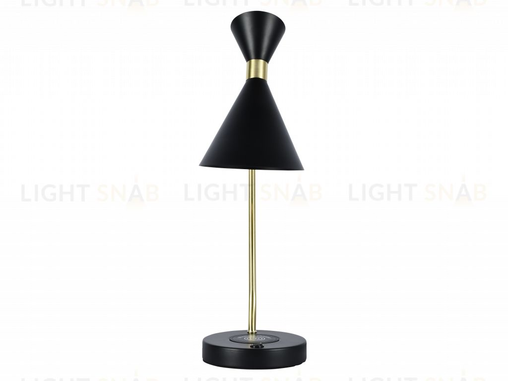 Настольная лампа черня E27 беспроводная зарядка 50см Zortes DESKLIGHT ZRS.1066.04 ZRS.1066.04