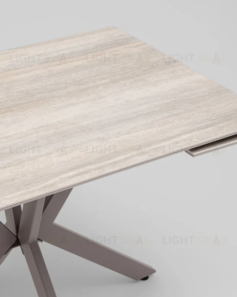 Стол Marmer 120-180/80/76 см подстолье металл капучино УТ000042366