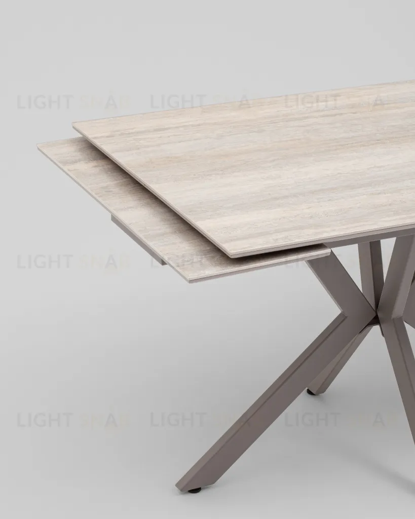 Стол Marmer 120-180/80/76 см подстолье металл капучино УТ000042366