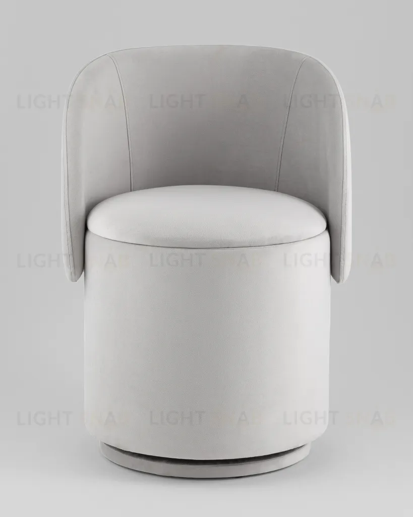 Пуф-трансформер Таунсвилл вращающийся с ящиком велюр светло-серый УТ000042266