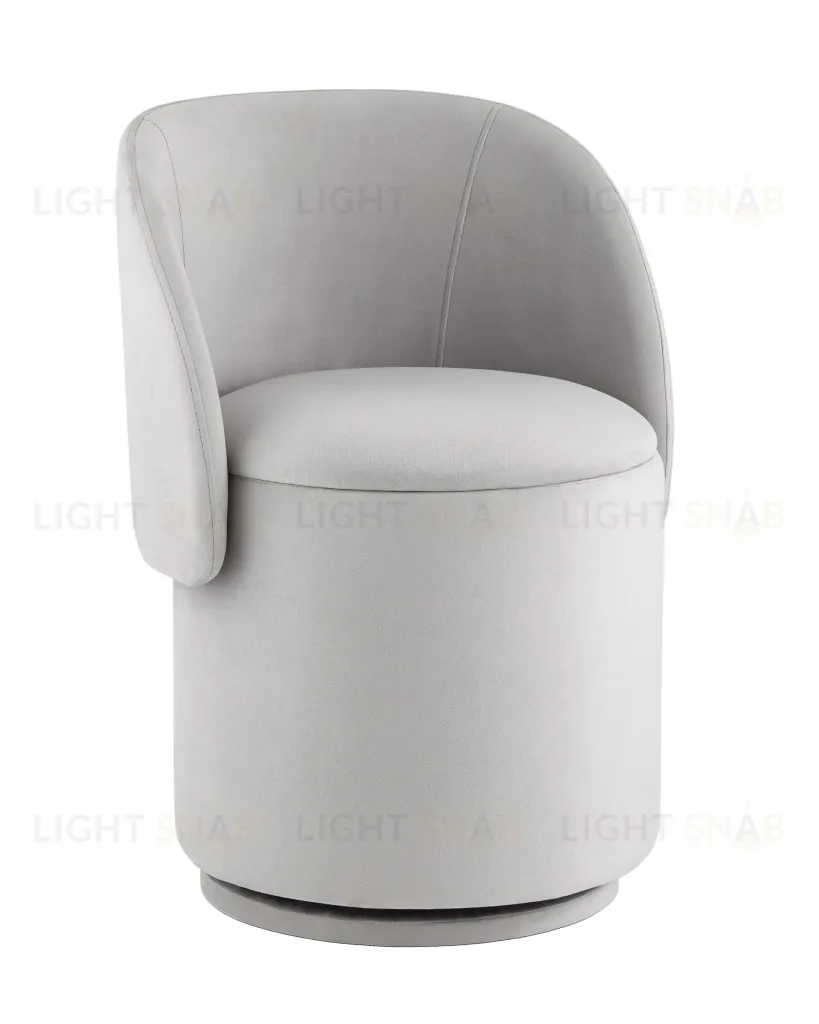 Пуф-трансформер Таунсвилл вращающийся с ящиком велюр светло-серый УТ000042266