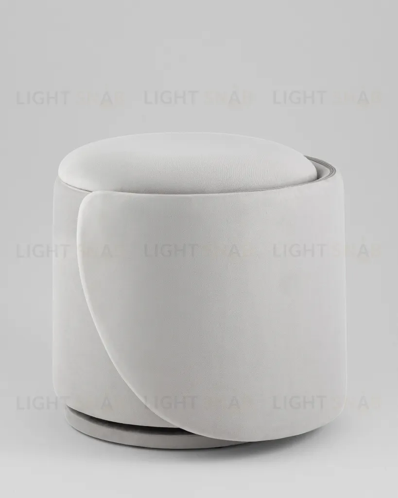 Пуф-трансформер Таунсвилл вращающийся с ящиком велюр светло-серый УТ000042266