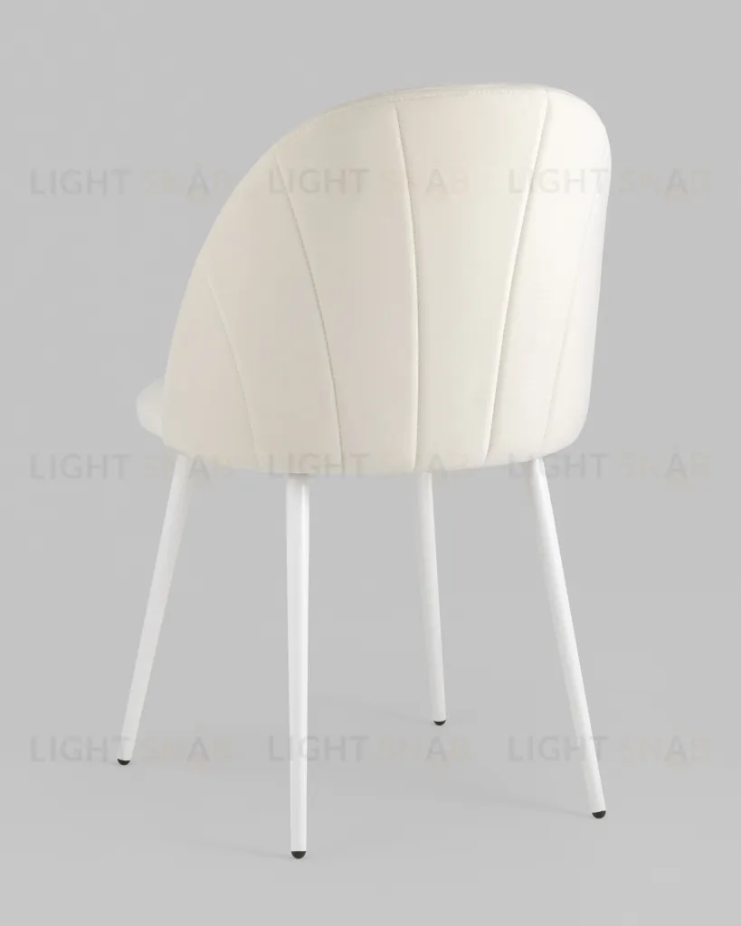 Стул Логан SN велюр молочный белые ножки УТ000042203