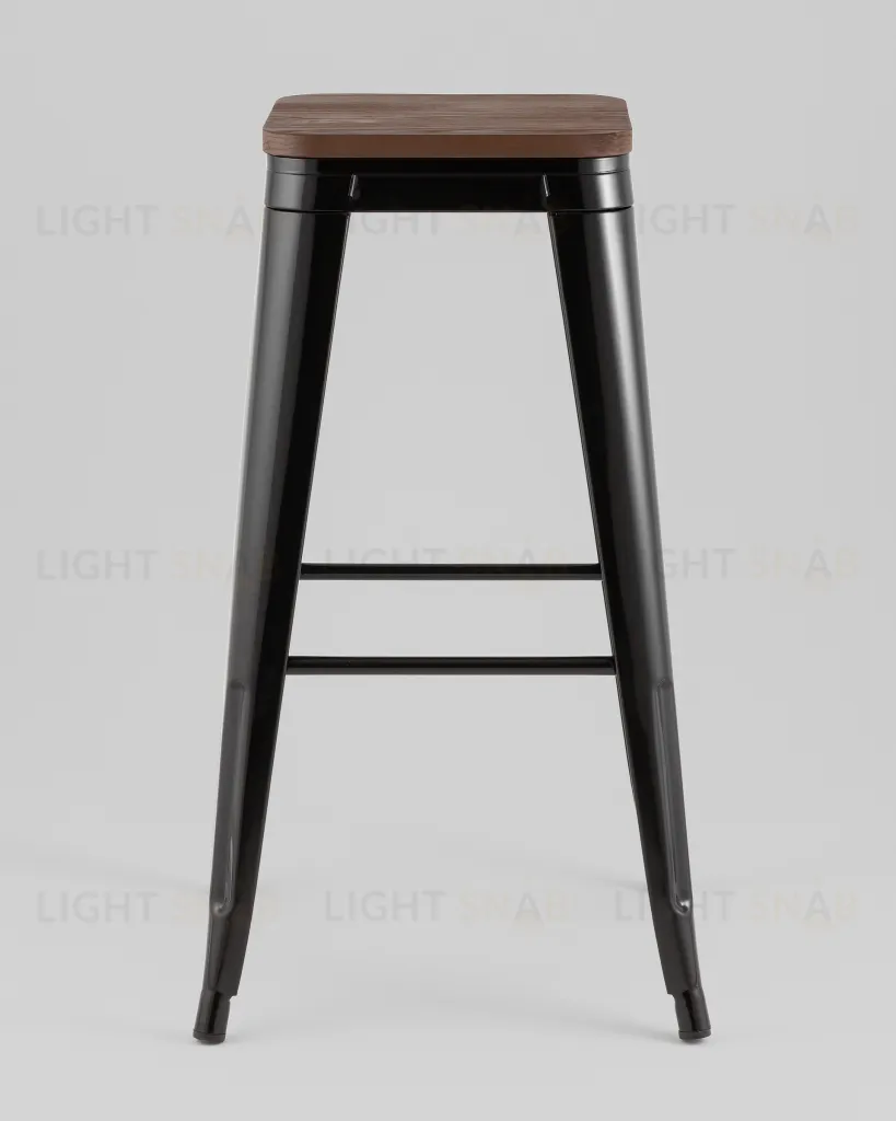 Стул барный TOLIX черный глянцевый + темное дерево KD УТ000042112