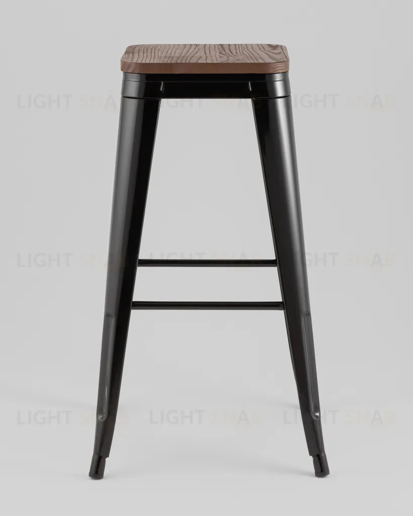 Стул барный TOLIX черный глянцевый + темное дерево KD УТ000042112