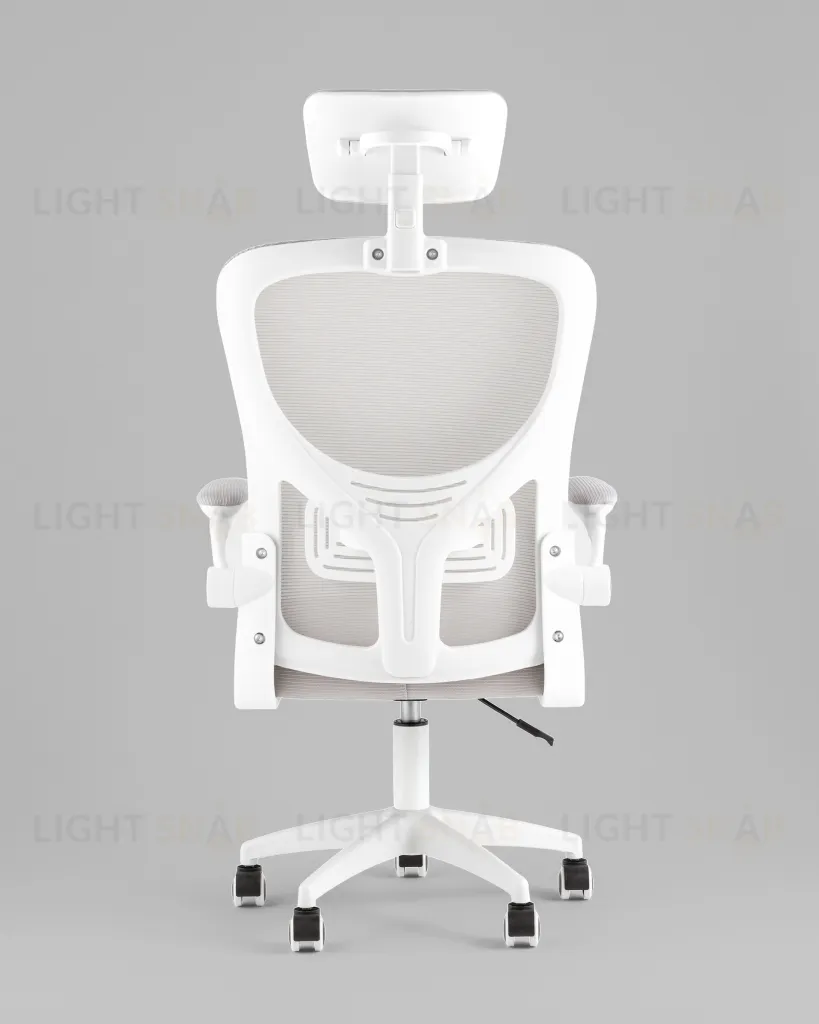 Кресло офисное TopChairs Core серый с подголовником пластик белый УТ000041968