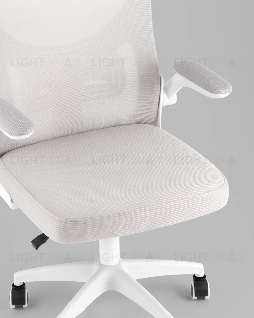 Кресло офисное TopChairs Core серый с подголовником пластик белый УТ000041968