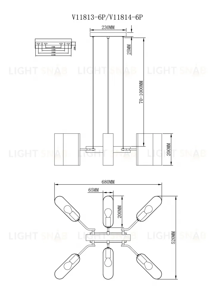 Люстра подвесная Moderli V11813-6P Metalicana УТ000041830