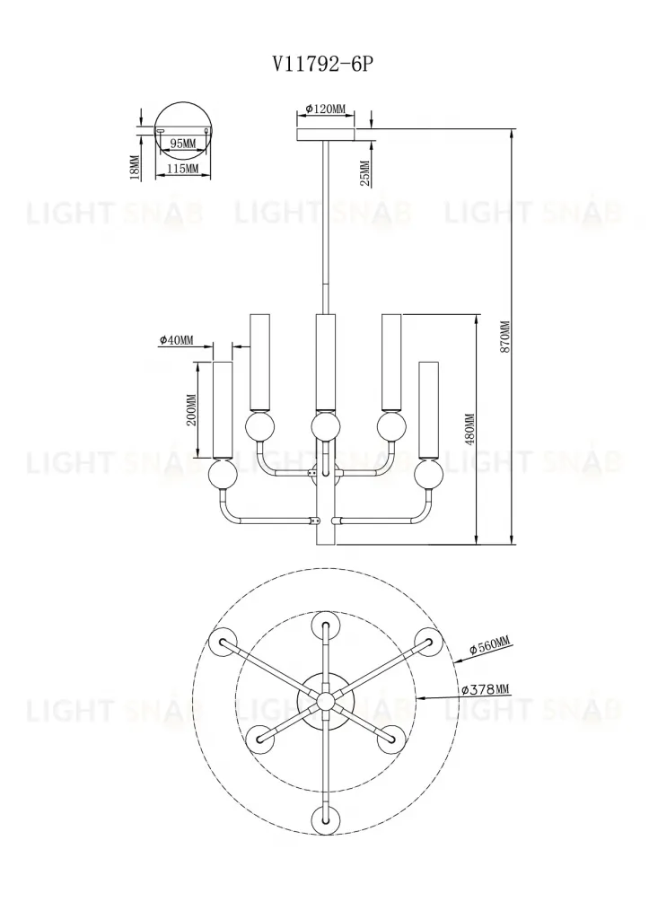 Люстра подвесная Moderli V11792-6P Illis УТ000041821