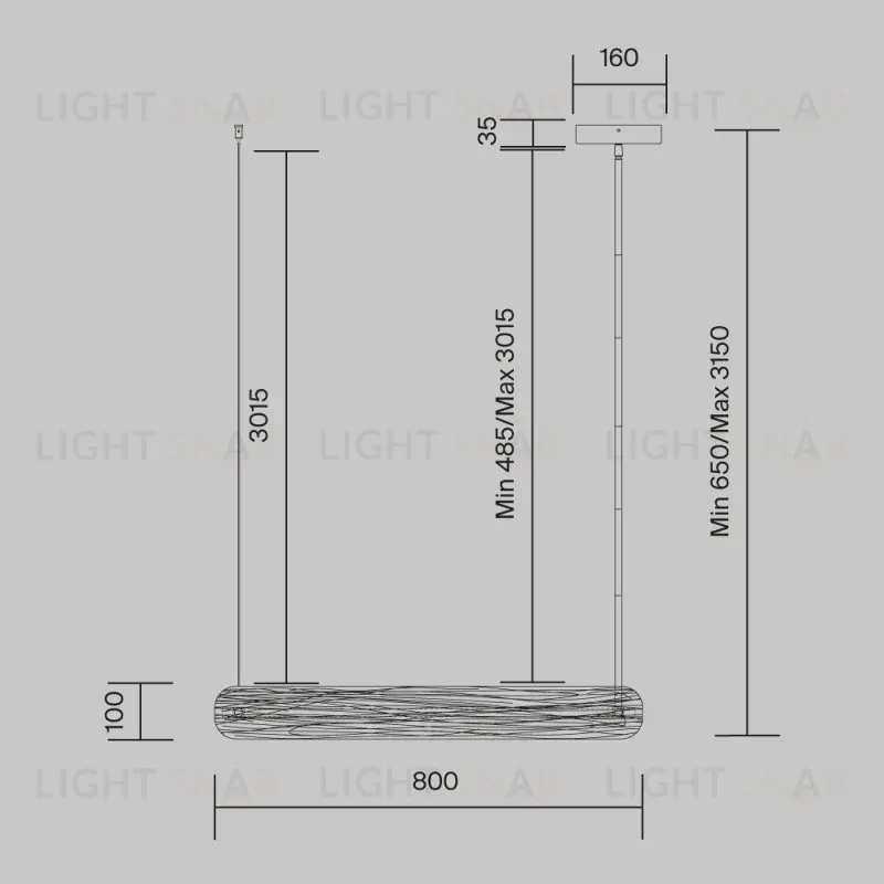 Подвесной светильник Maytoni MOD439PL-L20BSK 
