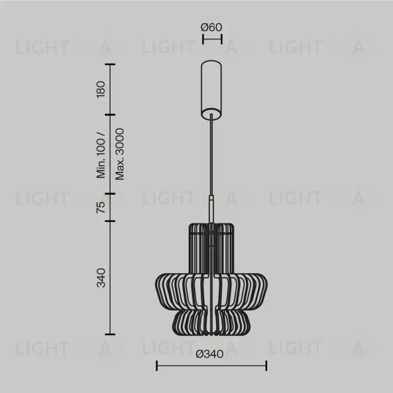 Подвесной светильник Maytoni MOD465PL-L12BK3 