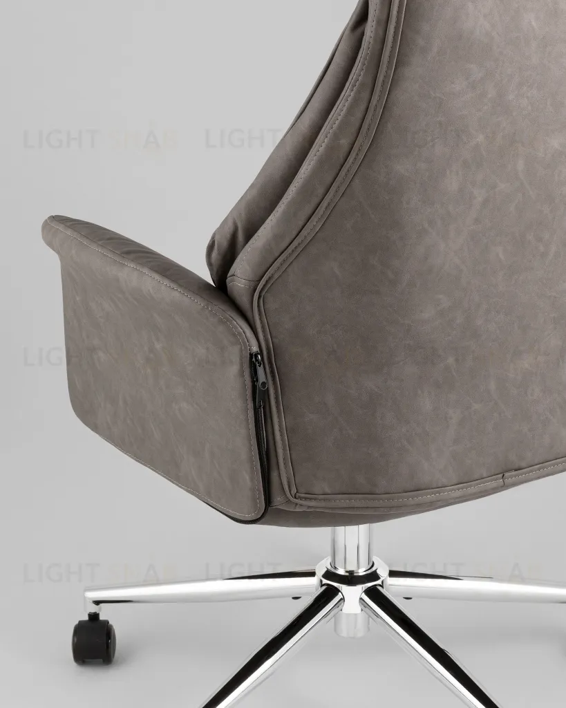 Кресло офисное TopChairs Neoma серый экокожа УТ000041775