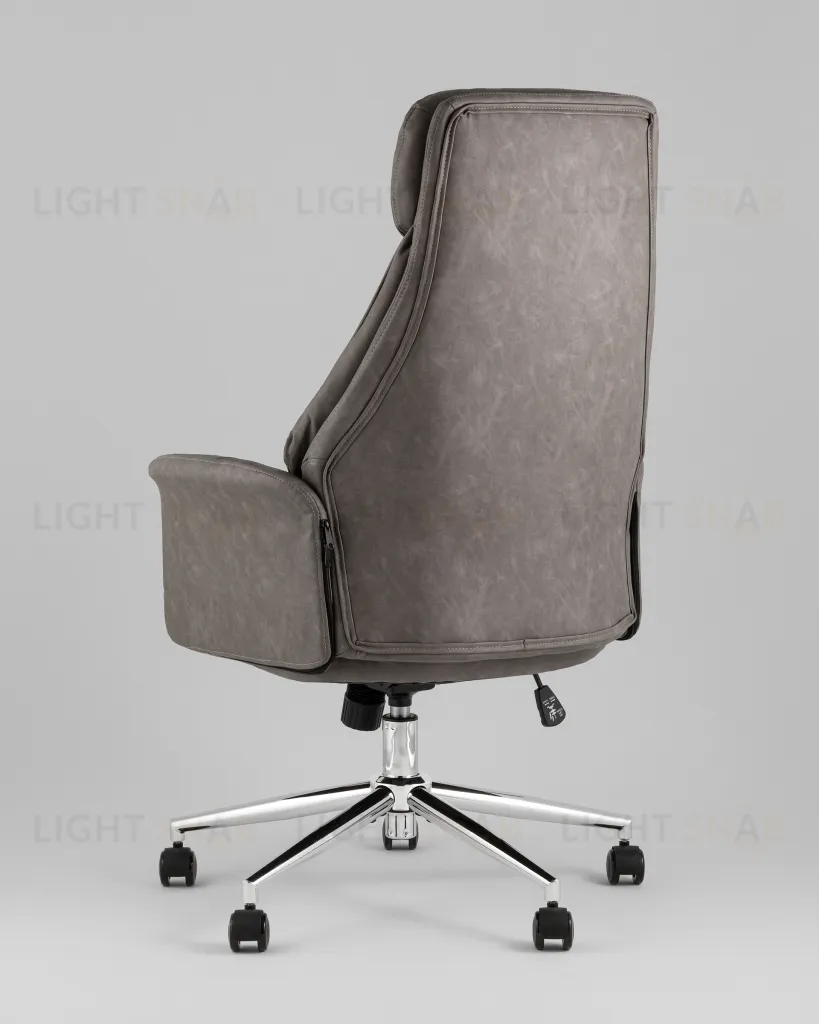 Кресло офисное TopChairs Neoma серый экокожа УТ000041775