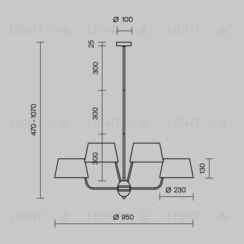 Люстра на штанге Maytoni MOD360PL-08BS 