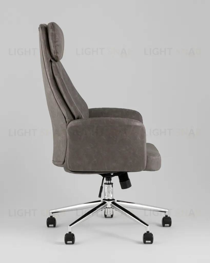 Кресло офисное TopChairs Neoma серый экокожа УТ000041775