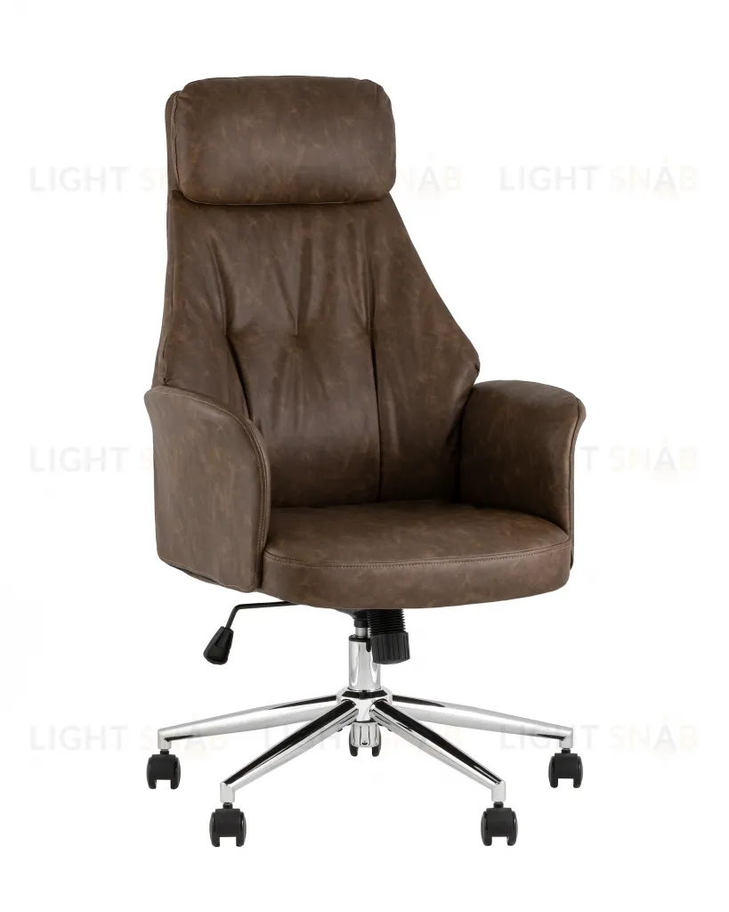 Кресло офисное TopChairs Neoma коричневый экокожа УТ000041776