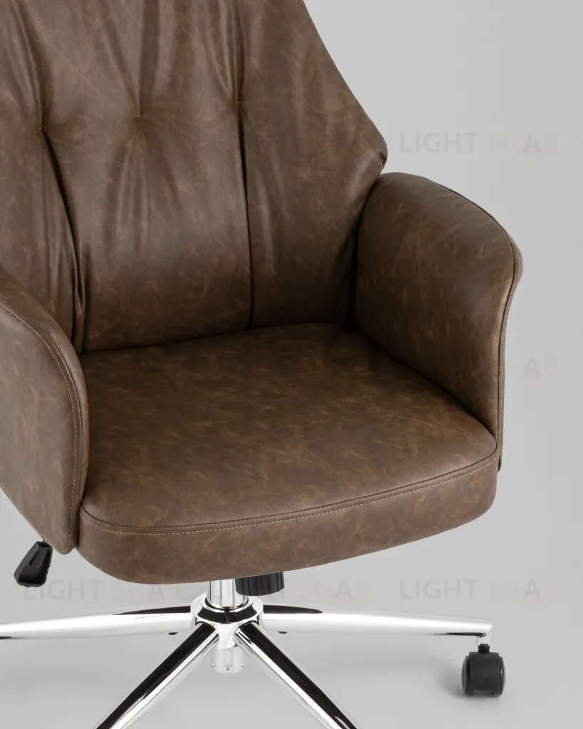 Кресло офисное TopChairs Neoma коричневый экокожа УТ000041776