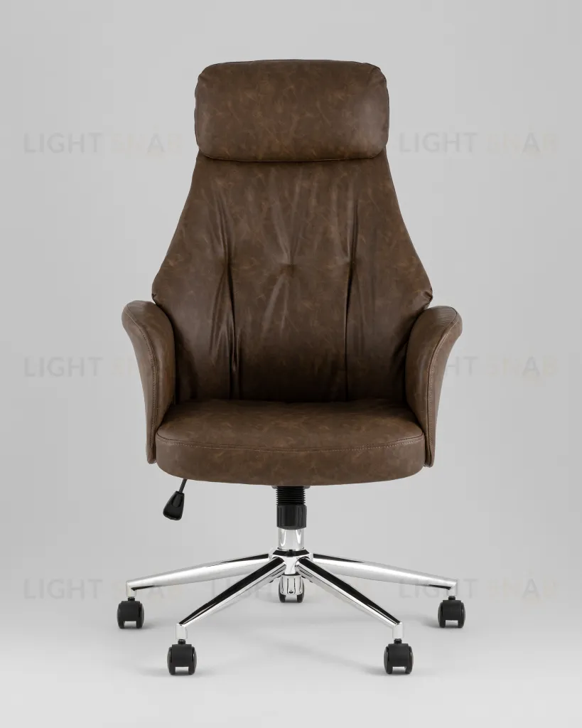 Кресло офисное TopChairs Neoma коричневый экокожа УТ000041776