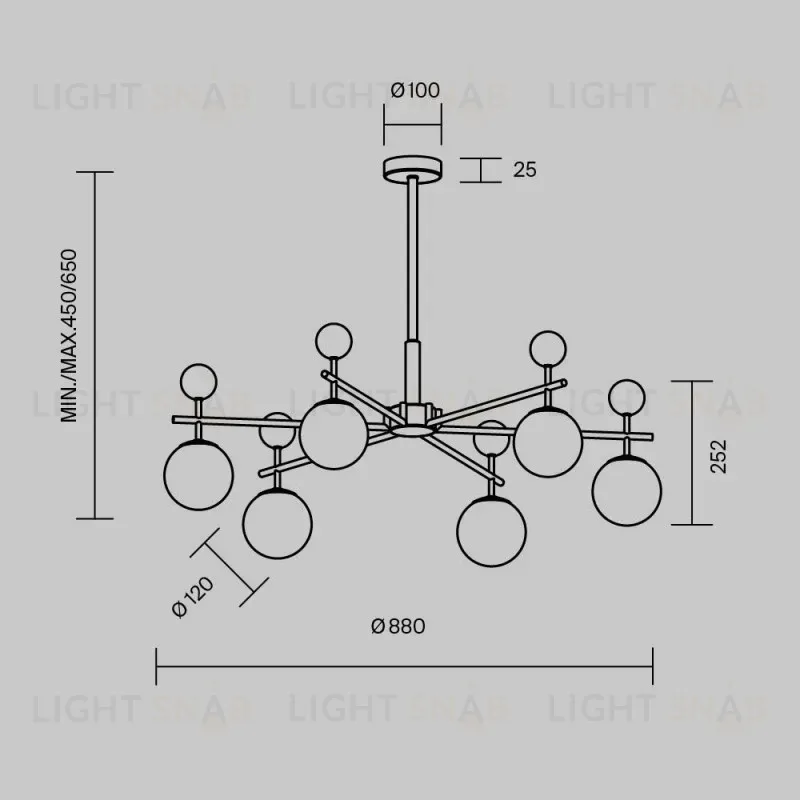 Люстра на штанге Maytoni MOD436PL-07BS 