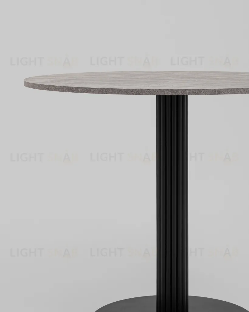 Стол круглый Фризбин D90, столешница МДФ сегни темный, основание металл черный УТ000041629