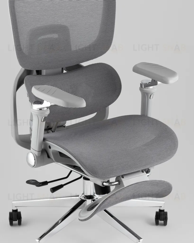 Кресло офисное TopChairs Prodigy с оттоманкой серый УТ000041698