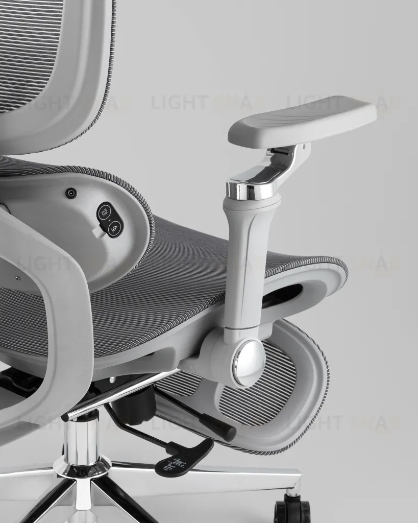 Кресло офисное TopChairs Prodigy с оттоманкой серый УТ000041698