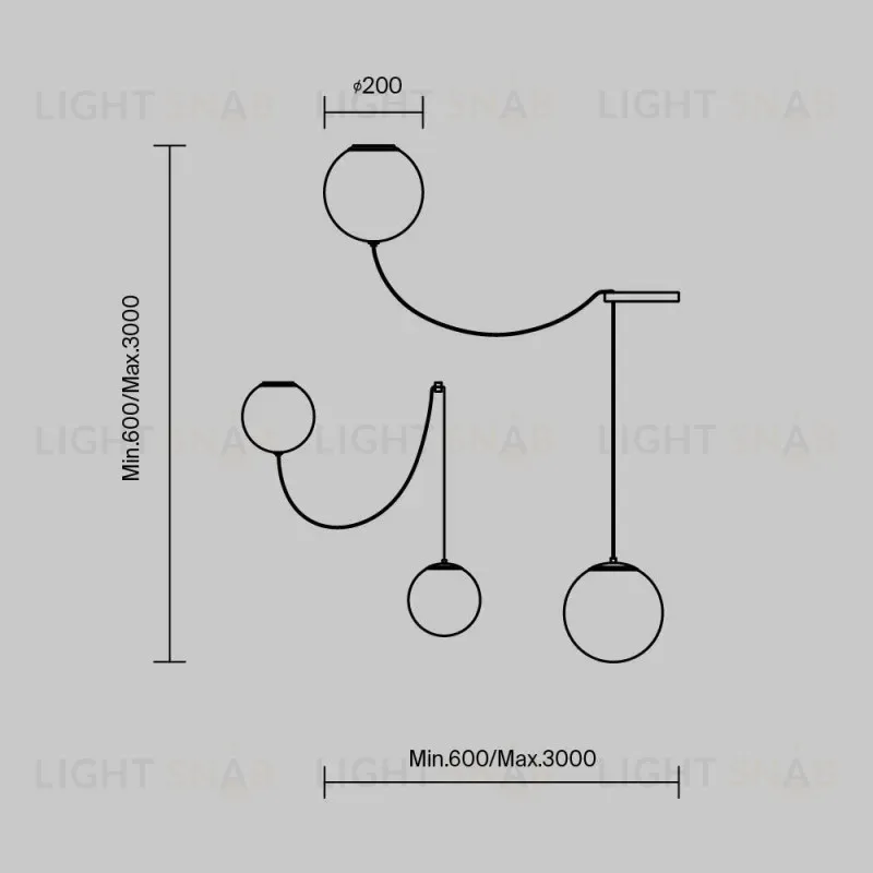 Подвесной светильник Maytoni MOD427PL-L20B3K1 
