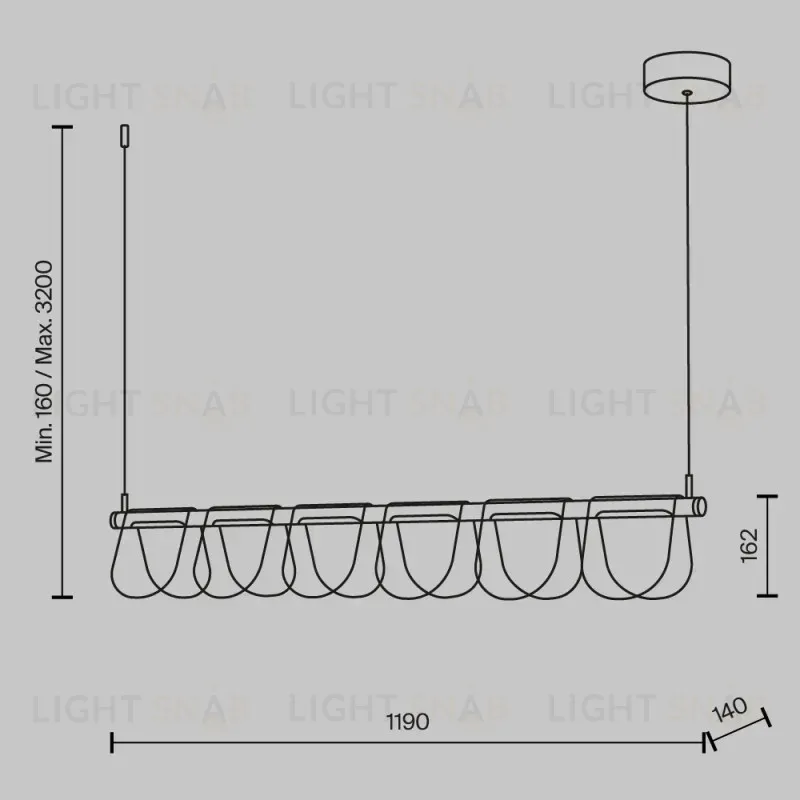 Подвесной светильник Maytoni MOD319PL-L30B3K 