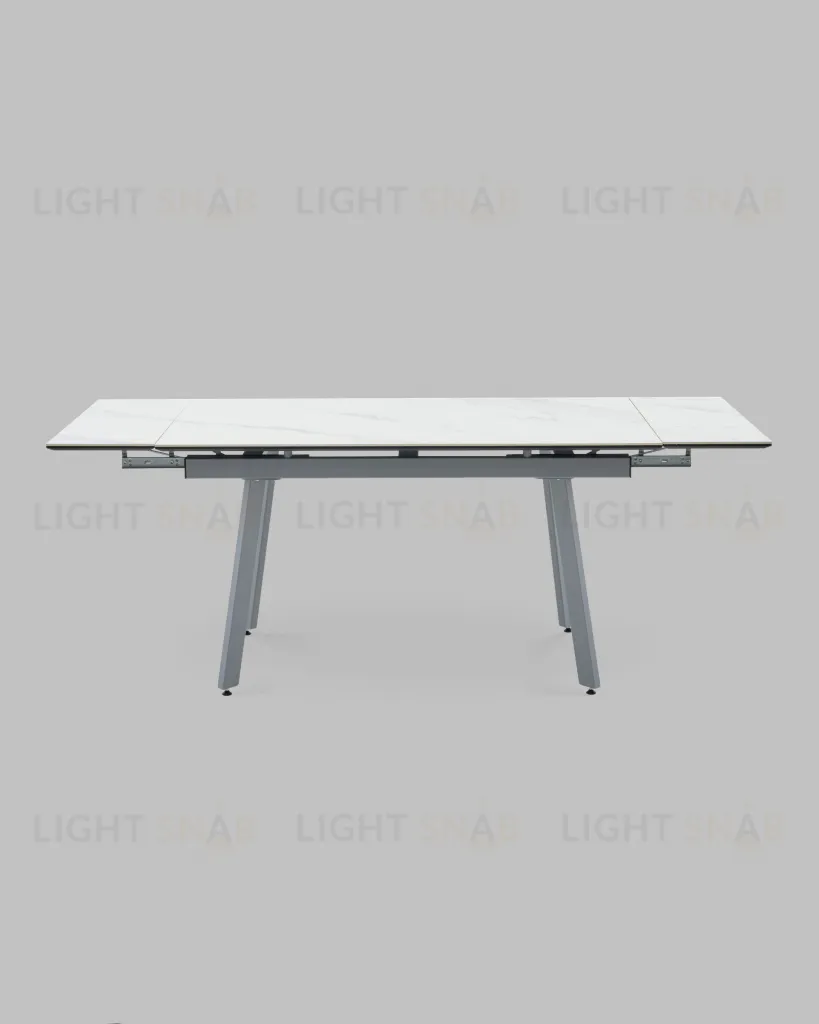 Стол Тайл 140-200/85/75 столешница Snow white подстолье металл серый УТ000041936