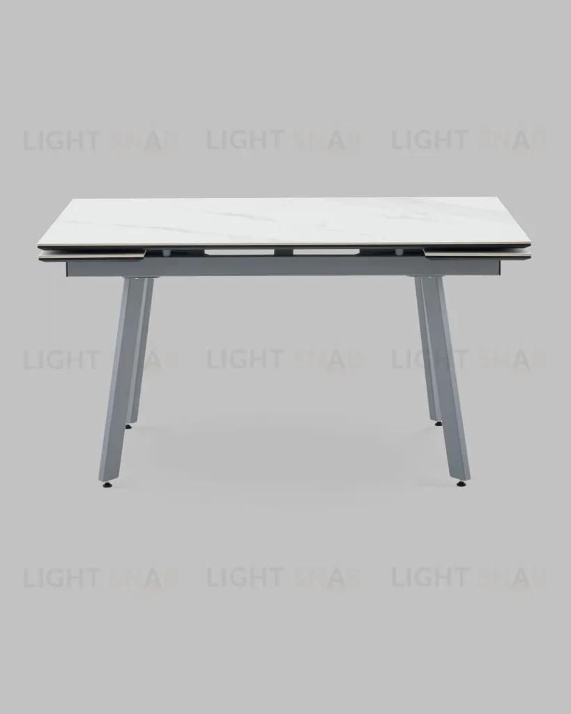 Стол Тайл 140-200/85/75 столешница Snow white подстолье металл серый УТ000041936