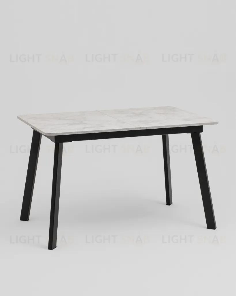 Стол Batu new 120-160/80/76 столешница ЛМДФ ароза светлая подстолье металл черный УТ000041938