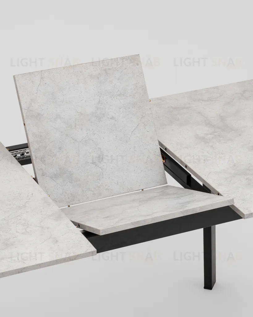 Стол Batu new 120-160/80/76 столешница ЛМДФ ароза светлая подстолье металл черный УТ000041938