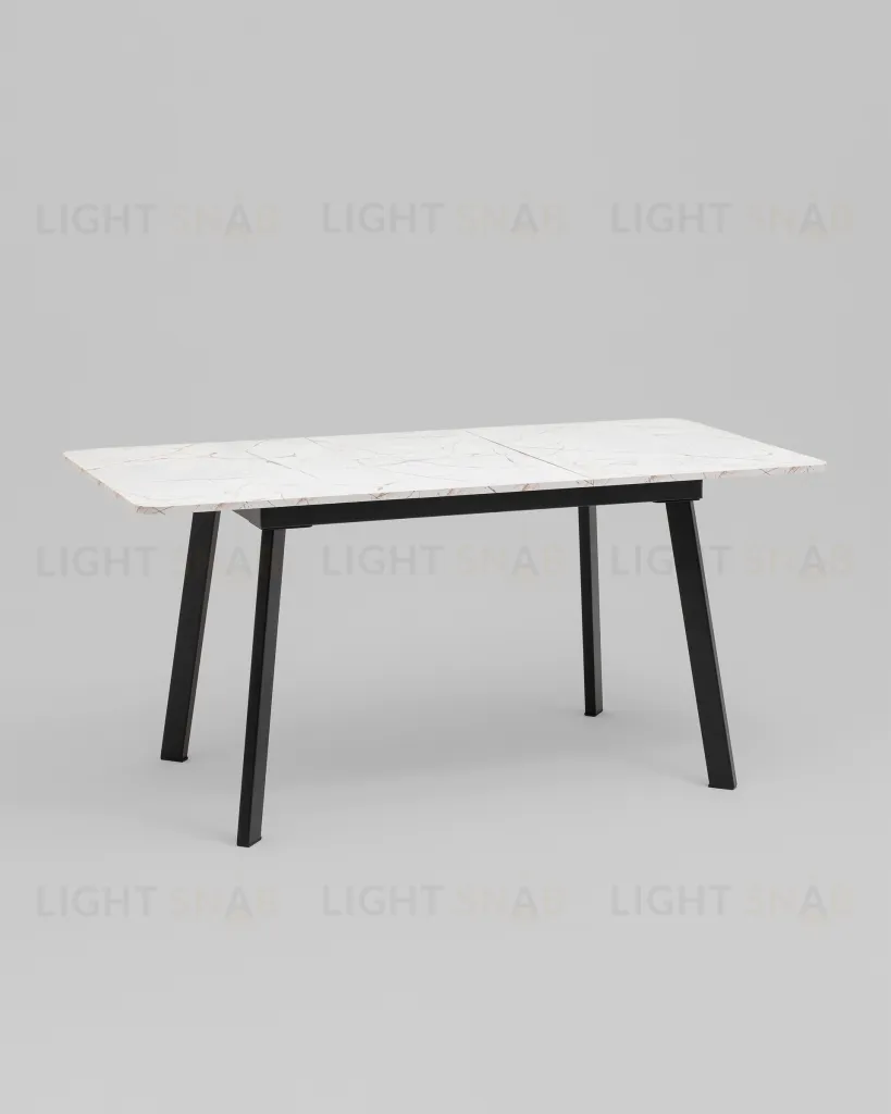 Стол Batu new 120-160/80/76 столешница ЛМДФ азул оникс подстолье металл черный УТ000041937