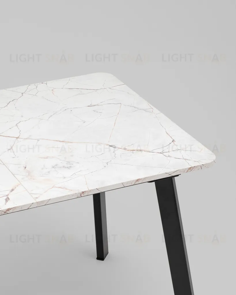 Стол Batu new 120-160/80/76 столешница ЛМДФ азул оникс подстолье металл черный УТ000041937