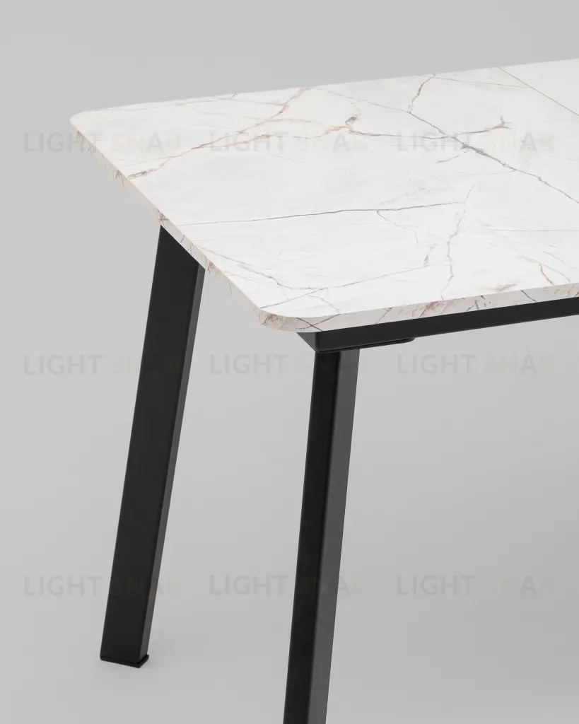 Стол Batu new 120-160/80/76 столешница ЛМДФ азул оникс подстолье металл черный УТ000041937