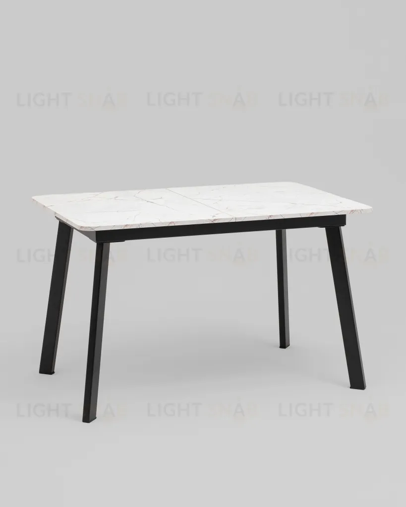 Стол Batu new 120-160/80/76 столешница ЛМДФ азул оникс подстолье металл черный УТ000041937