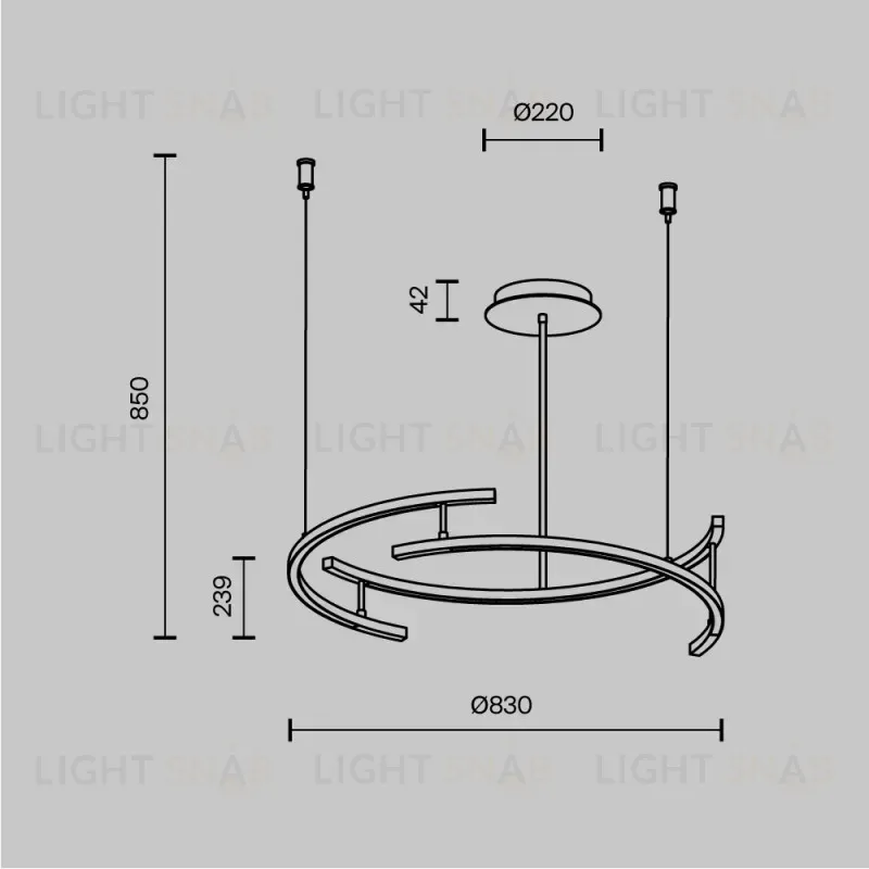Люстра на штанге Maytoni MOD016PL-L52BK MOD016PL-L52BK