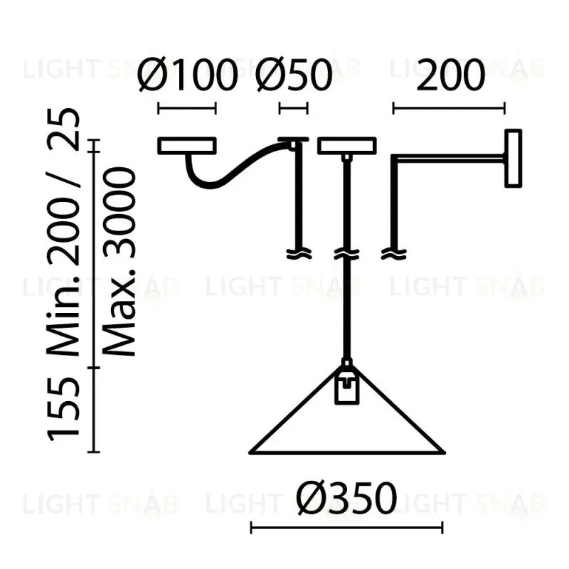 Подвесной светильник Maytoni MOD167PL-01B MOD167PL-01B