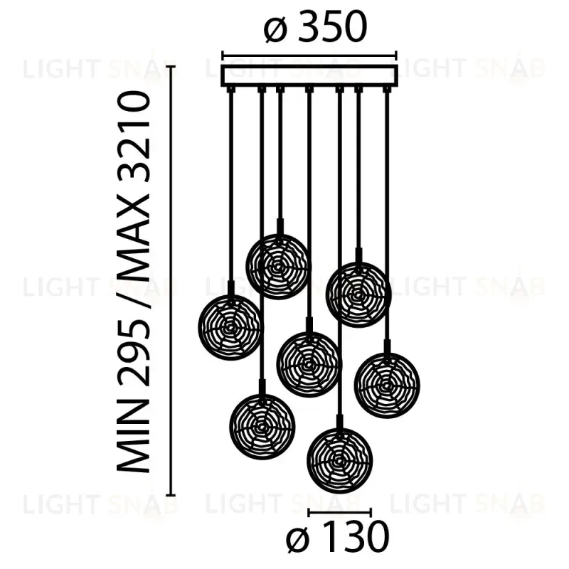 Каскадная люстра Maytoni MOD254PL-07BS MOD254PL-07BS