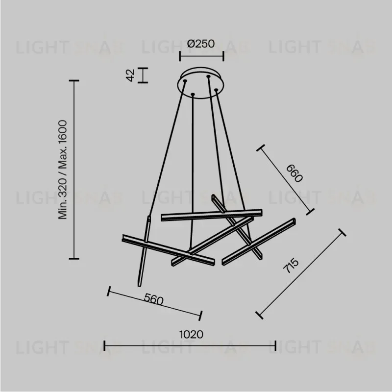 Подвесной светильник Maytoni MOD016PL-L80BK MOD016PL-L80BK