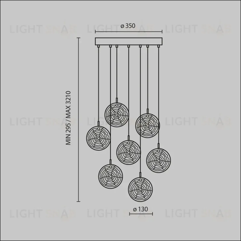 Каскадная люстра Maytoni MOD254PL-07BS MOD254PL-07BS