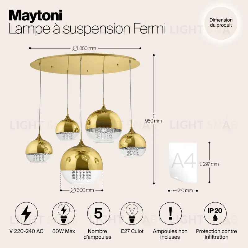Каскадная люстра Maytoni P140-PL-170-5-G P140-PL-170-5-G