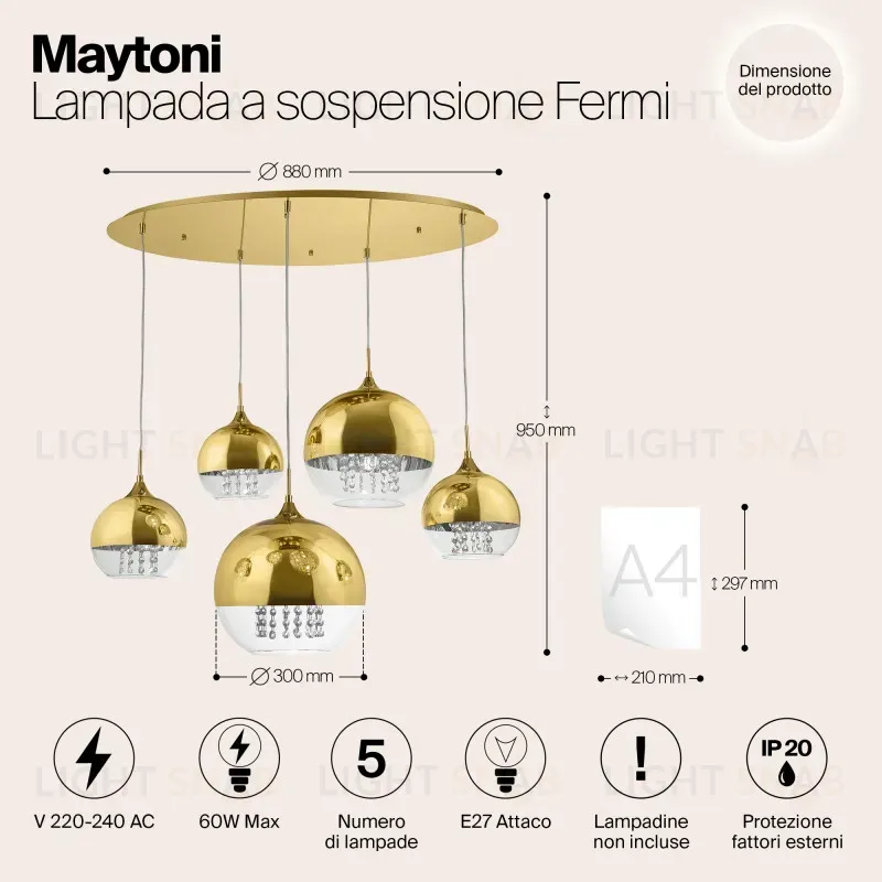Каскадная люстра Maytoni P140-PL-170-5-G P140-PL-170-5-G