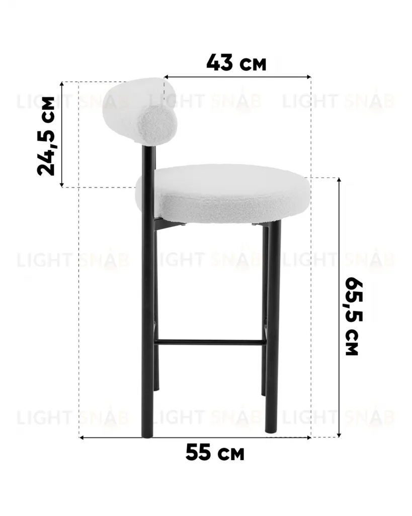 Стул полубарный Флорео букле темно-серый УТ000041331