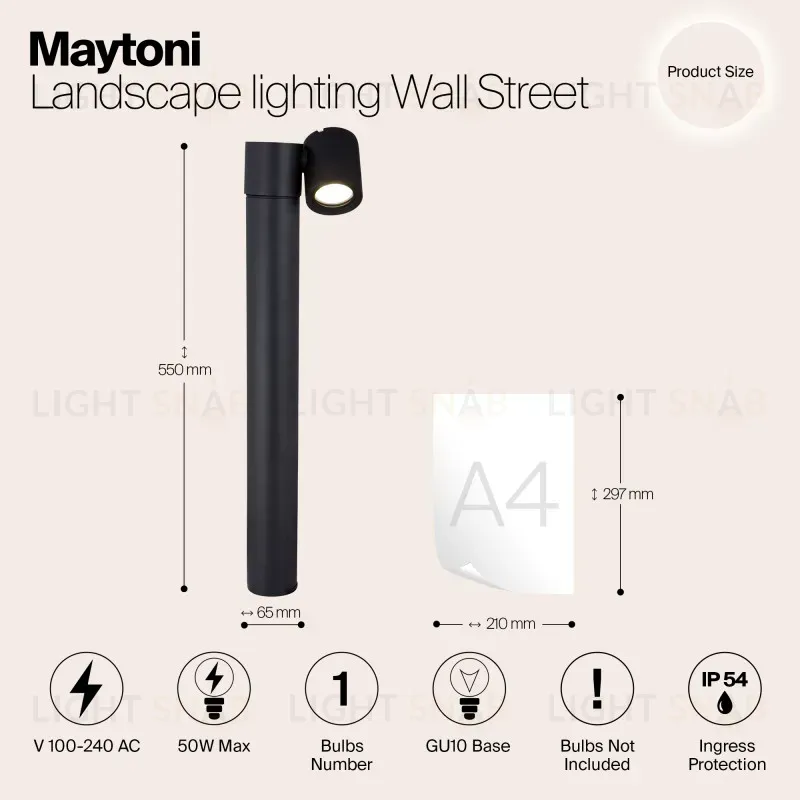 Садово-парковый светильник Maytoni O010FL-01B O010FL-01B